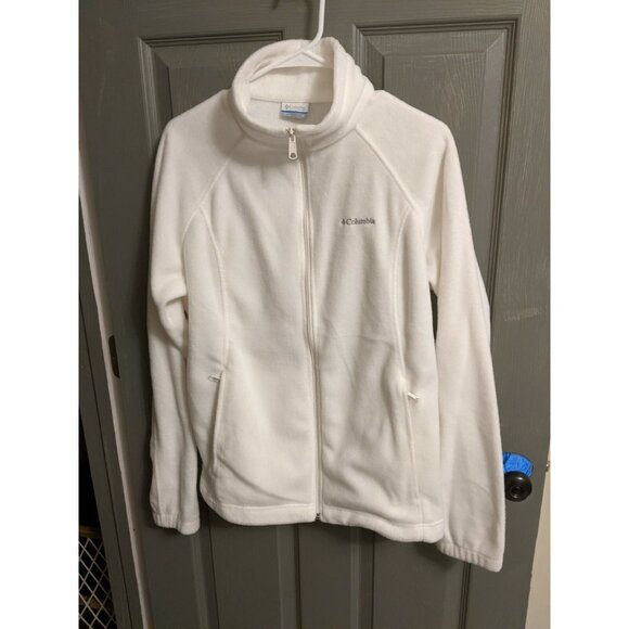 Columbia Women's Fleece Jacket Full Zip White XL EUC - Picture 1 of 8